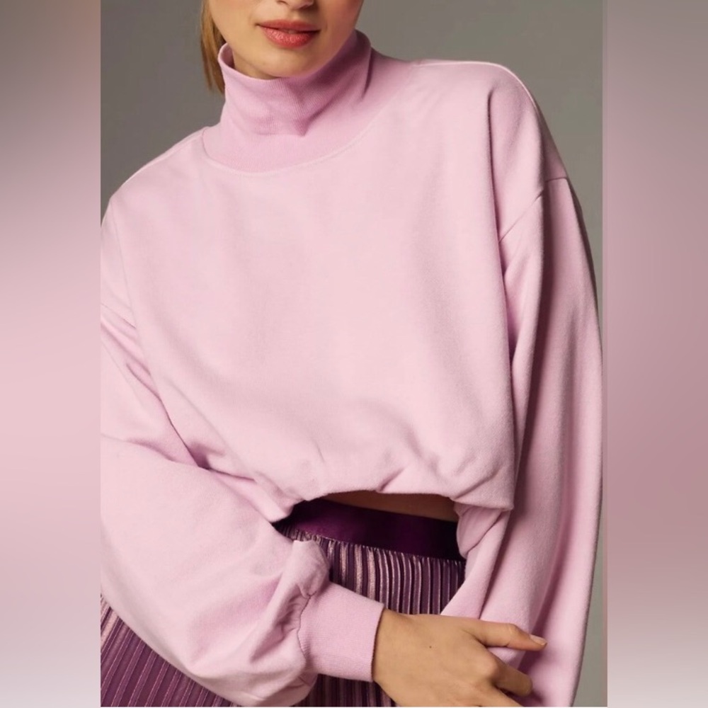 PILCRO ANTHROPOLOGIE PLUS Funnel-Neck Bubble-Hem Pull Over Top Lavender Size 2X